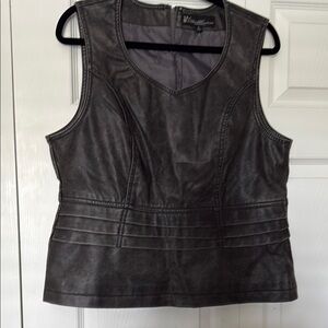 Dollhouse Gray Faux Leather Sleeveless Top